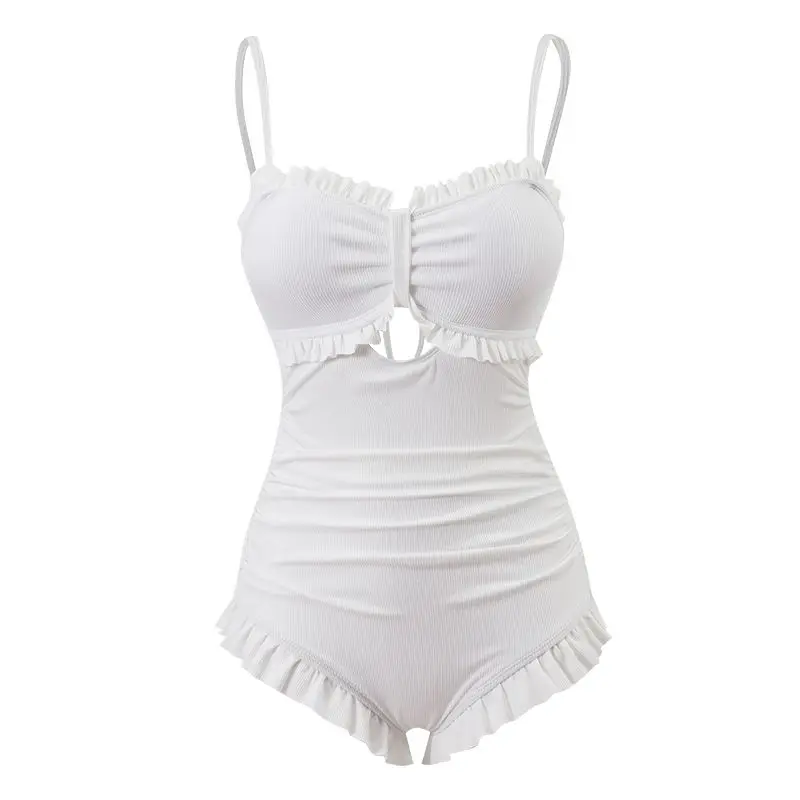 2023 New Korean Fashion Summer Bikinis Set Women Solid Color Aesthetic Vintage Evening Party Sexy Chic Street Bodycon Swimwear