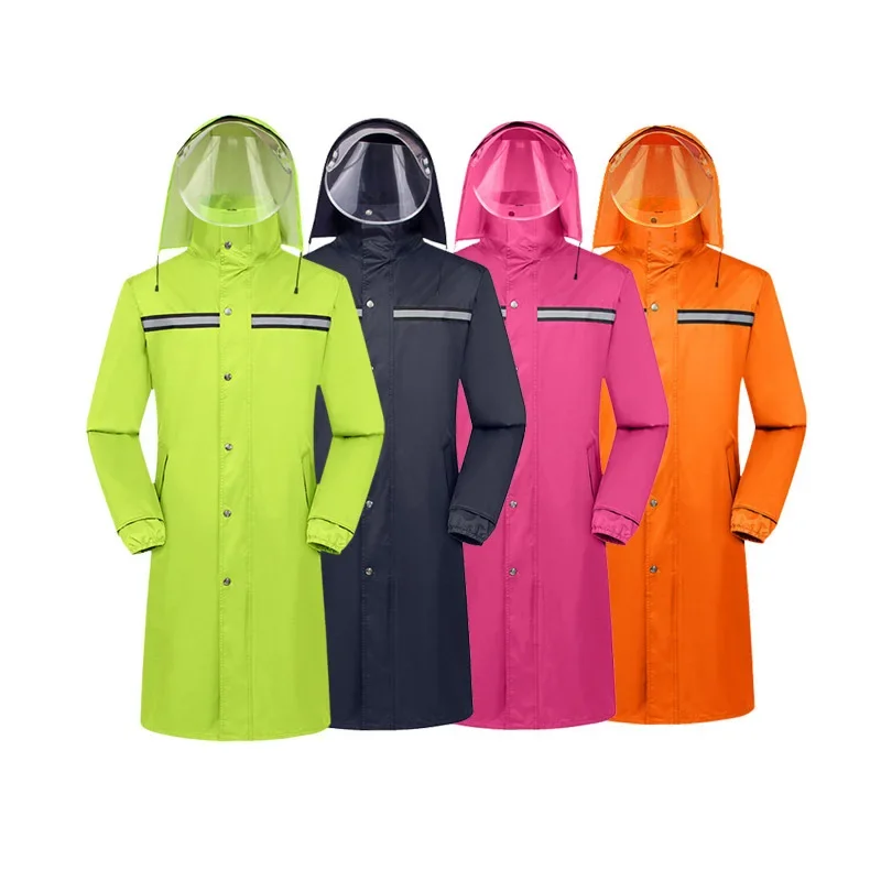 Thickened Oxford Cloth Long Raincoat Men's Adult Reflective Raincoat Outdoor Single-Step Labor Protection One-Piece