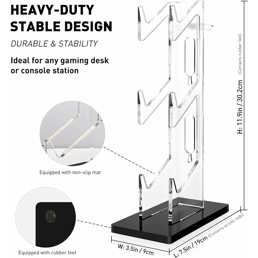 حامل يد تحكم شامل 3 طبقات حامل سماعة رأس لـ PS4 ،...