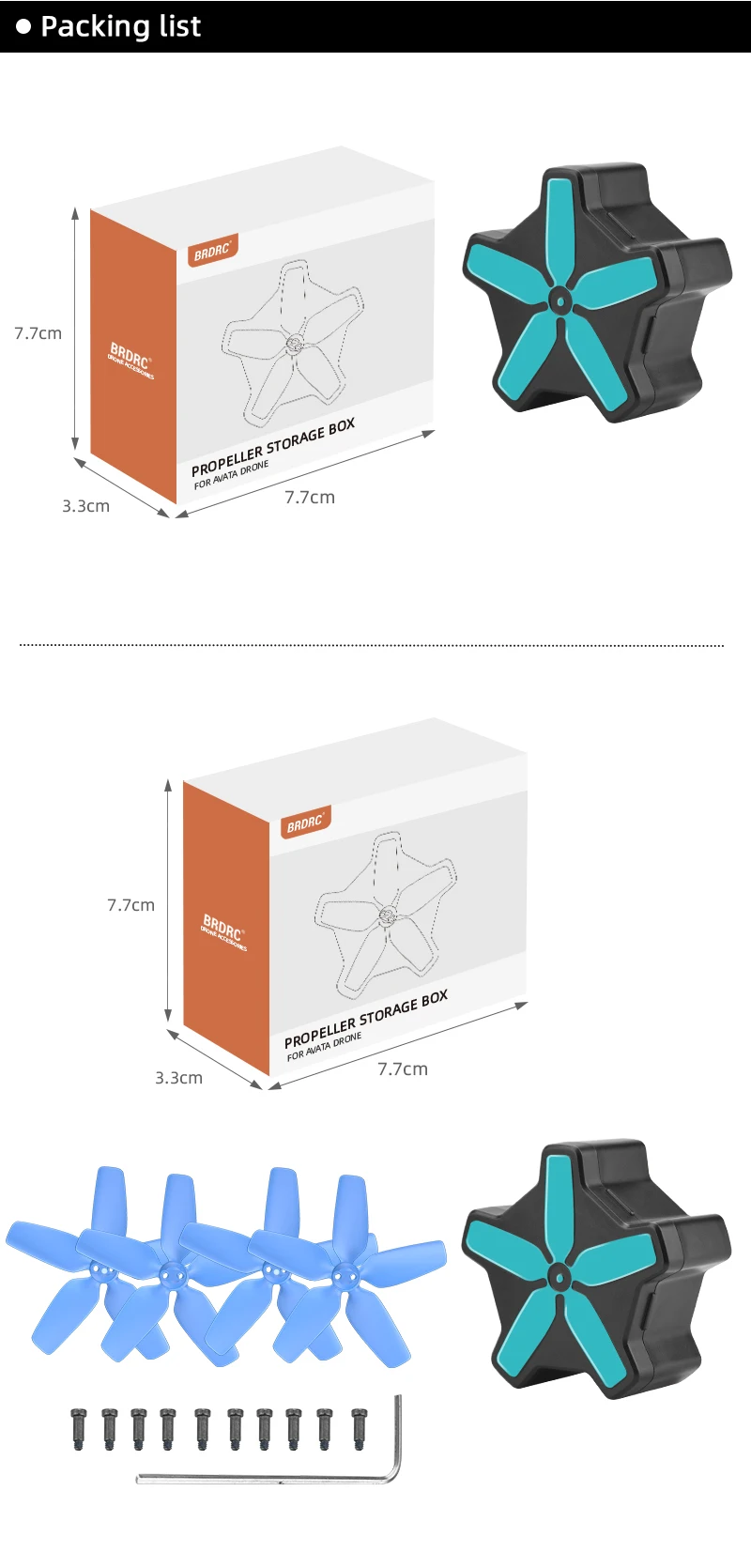 Propellers Storage Box for DJI Avata, ELLER PROPE DROWE 'AVATA Badrc' BRDRC