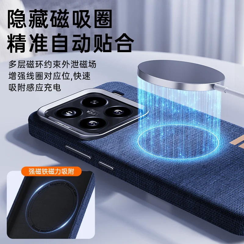 Premium Magnetic Leather Case with Wireless Charger Cover