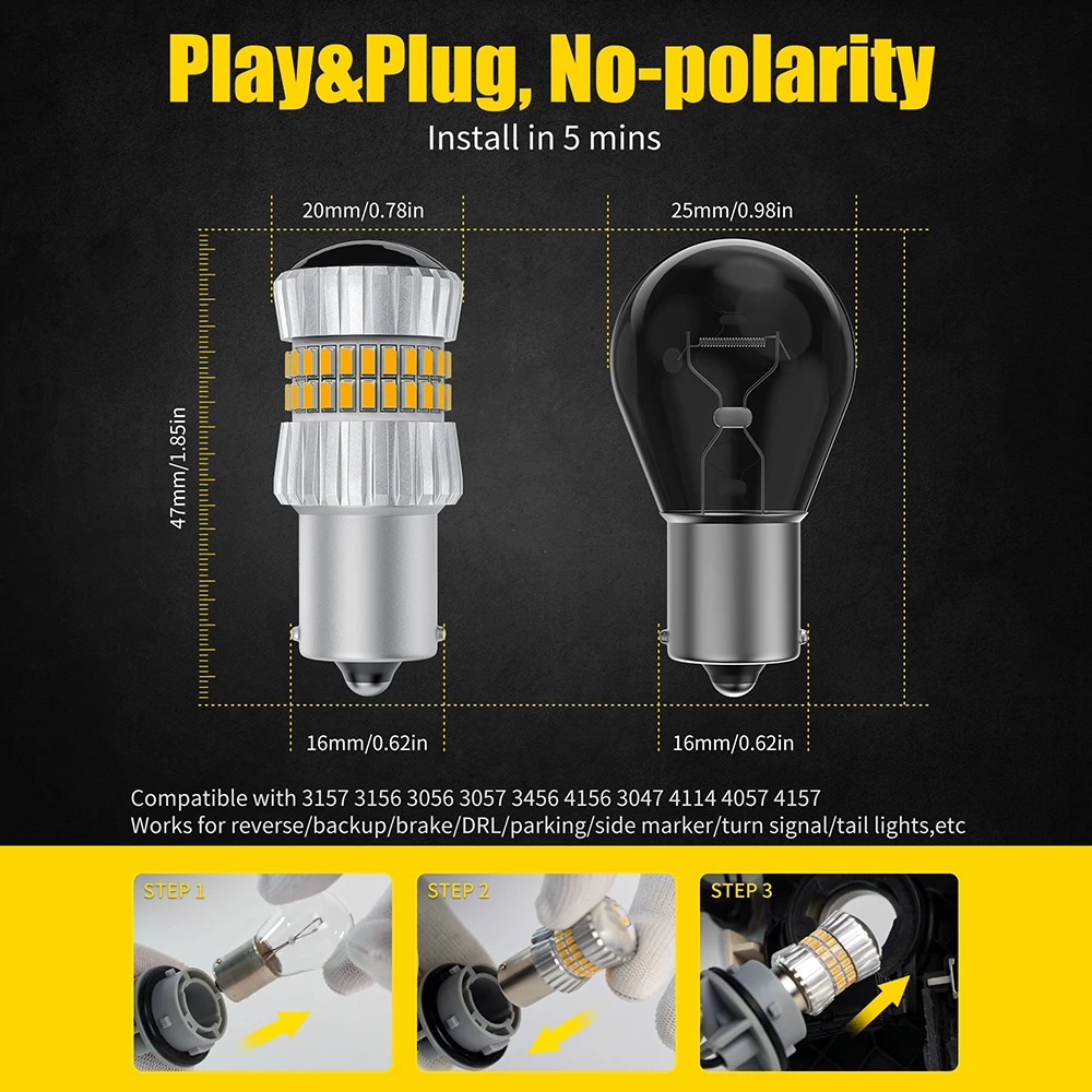 7440  õ ĵ , 6000K ȭƮ ڹ  , IP68 , ؼ LED, P21W, P21/5W, W21W, ǰ, 1 