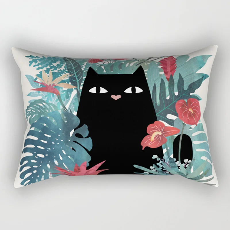 Beauty Cats Funny Dogs Animal Pattern Pillow Cases Short Plush High Quality Rectangle Thick Pillow Case Covers Size 50cm By 30cm 4