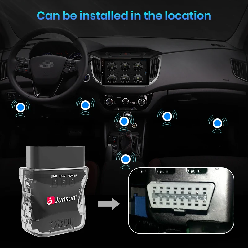 Junsun-escáner automático mini ELM327, adaptador Bluetooth OBD2,  herramienta de diagnóstico de coche, herramienta de escaneo para Radio de  coche - AliExpress