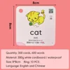 300 Cards Kids English Words Learning Cards English and Chinese Bilingual FlashCard Animals Number Color Shape Educational Toys 4
