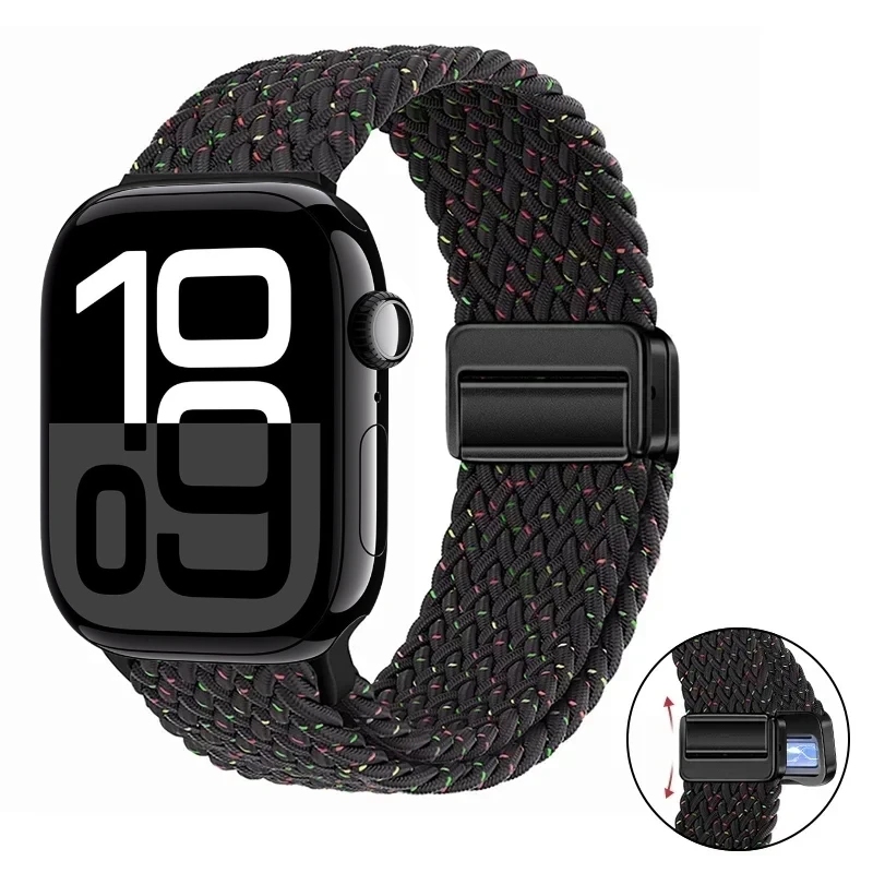 Nylon Braided Loop Strap with Magnetic Buckle