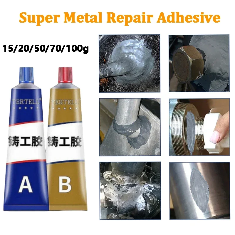 AB Super Metal Repair Glue Casting Iron Caulk High Strength Repairing Adhesive Heat Resistance Cold Weld Industrial Sealer Agent