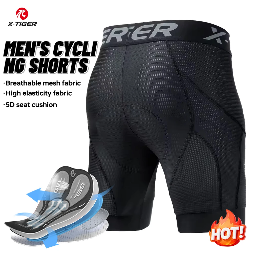X-TIGER hommes sous-vêtements de cyclisme Shorts 5D rembourré sport équitation vélo vtt doublure Shorts avec poignées antidérapantes sous-vêtements de vélo - AliExpress 18