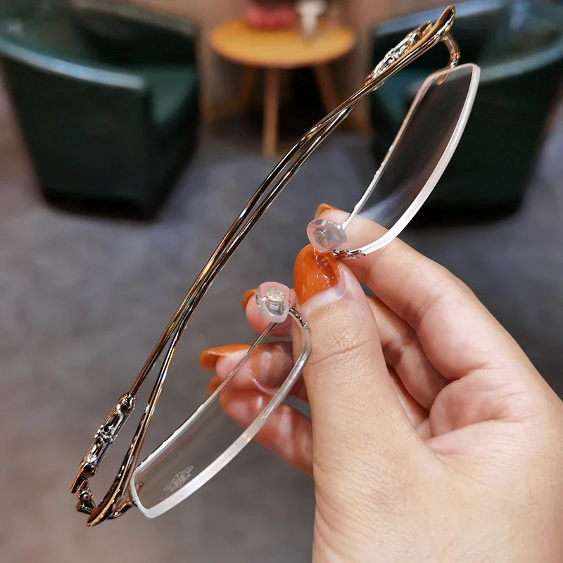 0 To -6.0 Myopia Glasses Anti Blue Light/ Photochromic  Versatile Men's Business Glasses Half Frame Myopia Glasses 4
