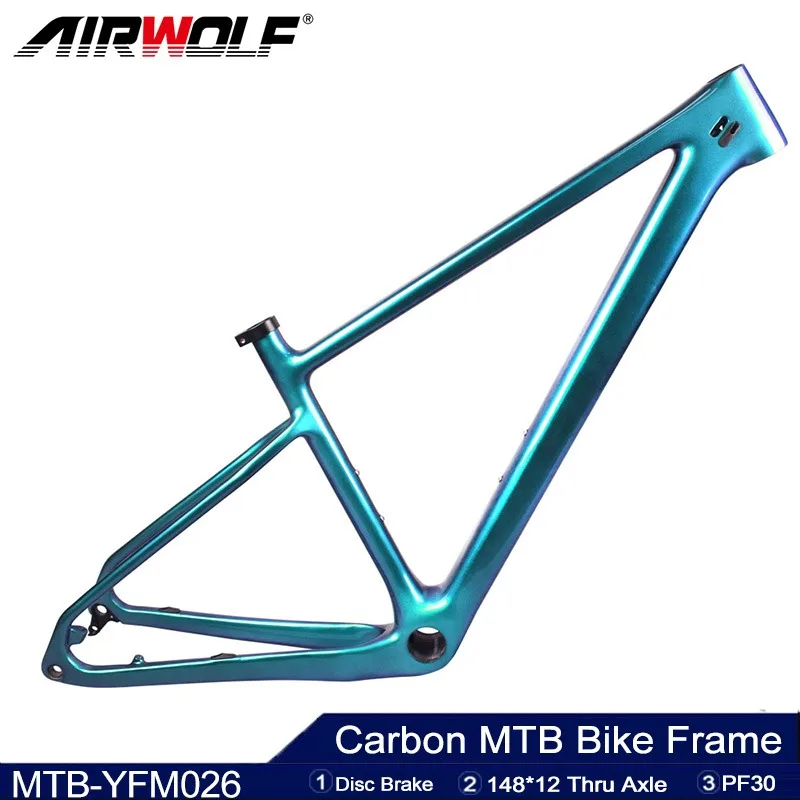 Cadre VTT Carbone AIRWOLF T1000 29er Hardtail - Poids ~1100g, Standards Boost 148/142x12mm