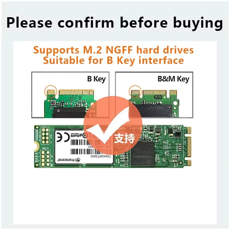 External Hard Drive Case NGFF M.2 Solid State 5Gbps SSD Cooling Metal USB3.0 PC for 2230/2242/2260/2280 Mobile HDD Enclosure MN01
