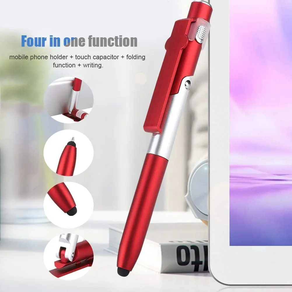 Ballpoint Pen with LED Light Multifunction Folding Stand for Phone Holder Night Reading Stationery Pen for Office School Student tb 0517 multifunction student school bag document briefcase handbag backpack shoulders bag wine red