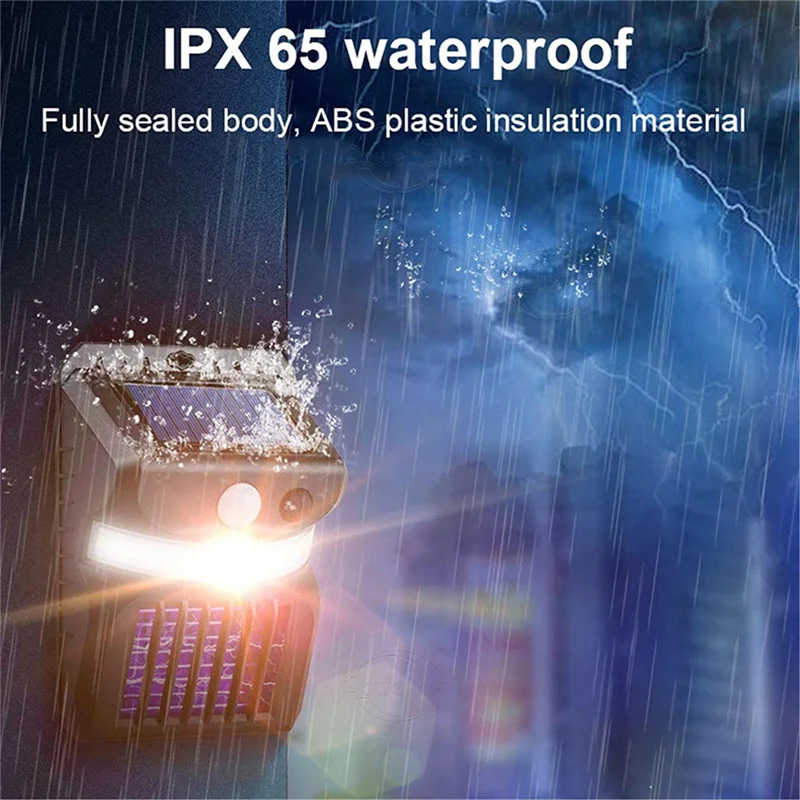 2 Pack Anti Mosquito Solar Lights Outdoor, Solar Security Lights Motion Sensor IP65 Waterproof