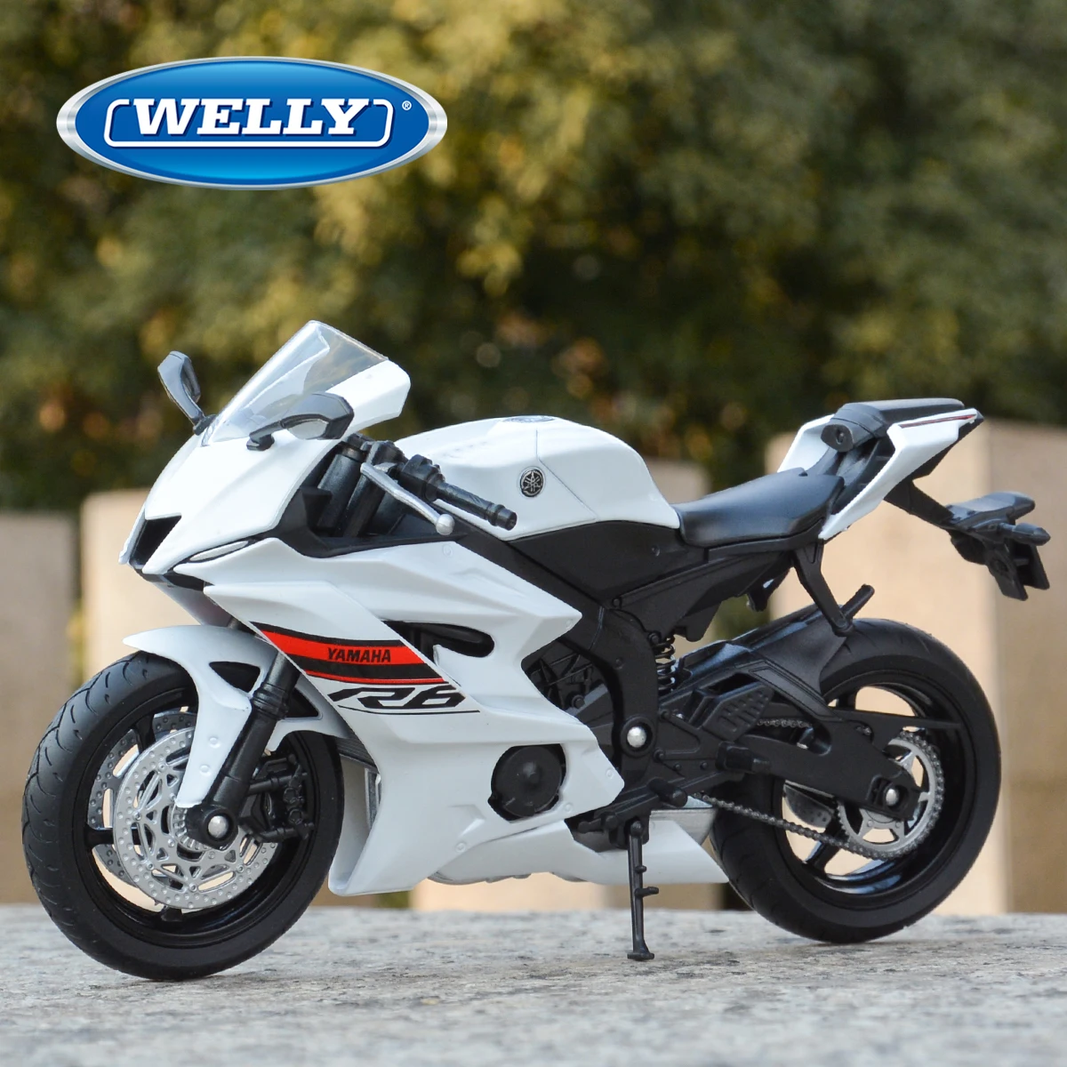Welly 1:12 2020 Yamaha YZF-R6 Black Die Cast Vehicles Collectible Hobbies Motorcycle Model Toys 4