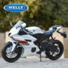 Welly 1:12 2020 Yamaha YZF-R6 Black Die Cast Vehicles Collectible Hobbies Motorcycle Model Toys 4