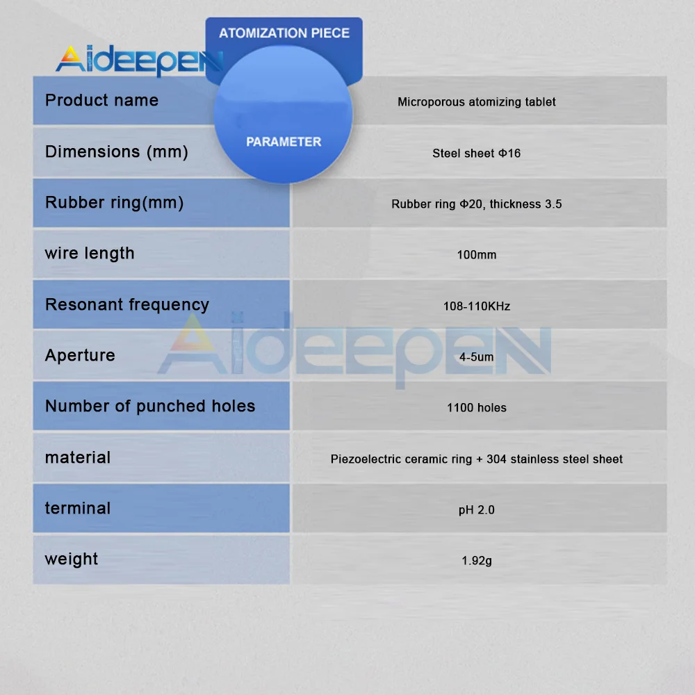 Humidifier Ultrasonic Sheet 20mm Piezoelectric Ceramic Ultrasonic Microporous Atomization Transducer Sheet Oscillator Sheet 6