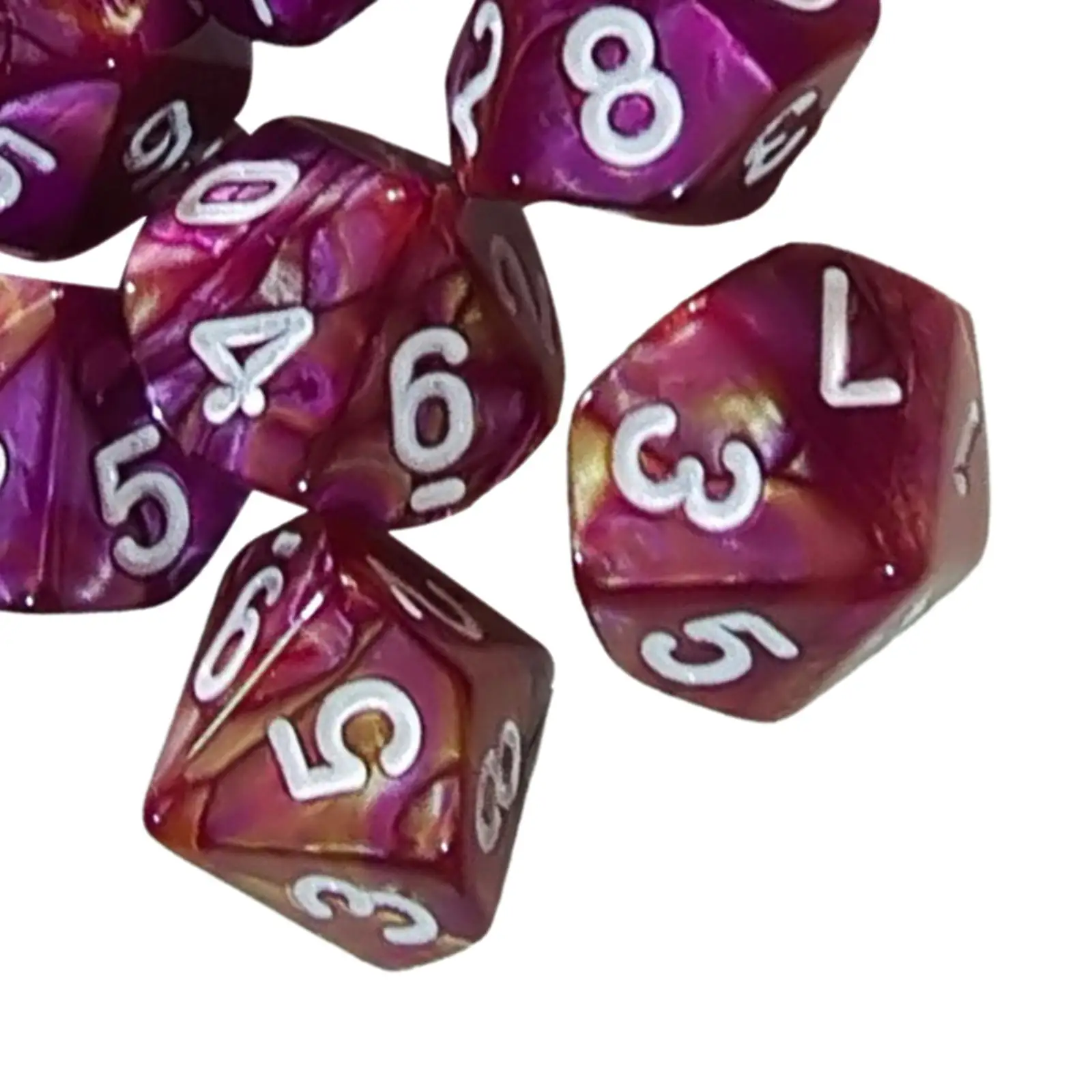 10pcs 10 Sided Dice D10 Polyhedral Dice for and Dragons Table Games