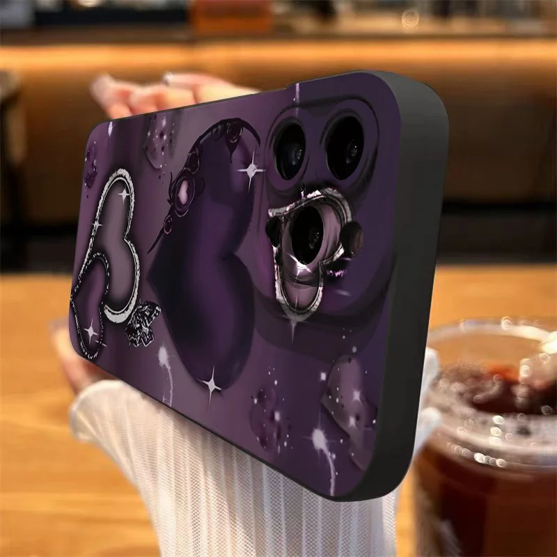 Heart-Shaped Purple Phone Case - Stylish Protective Cover