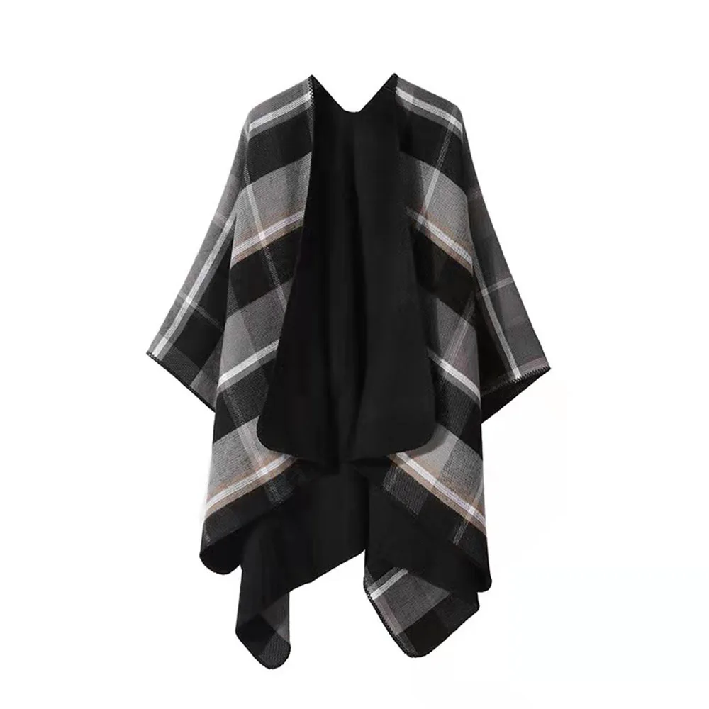 Miaikvs Poncho Réversible Surdimensionné Pour Femme, élégant