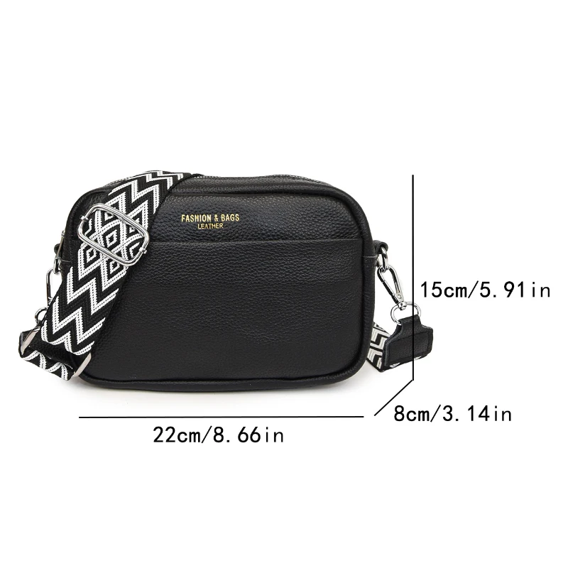 1 fashionable black bag - adjustable shoulder strap, women's crossbody bag, suitable for different people, no scene needed