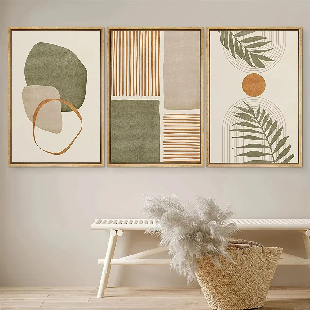 Minimalist-Style-Wall-Art-Canvas-Painting-ThreeTropical-Leaves-Poster ... - Minimalist Style Wall Art