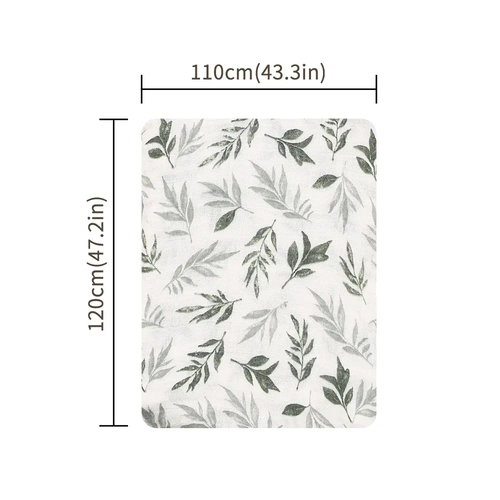 100% Cotton 120*110cm 2 Layers Newborn Baby Bath Towel Wrap Muslin Swaddle Blankets - 2