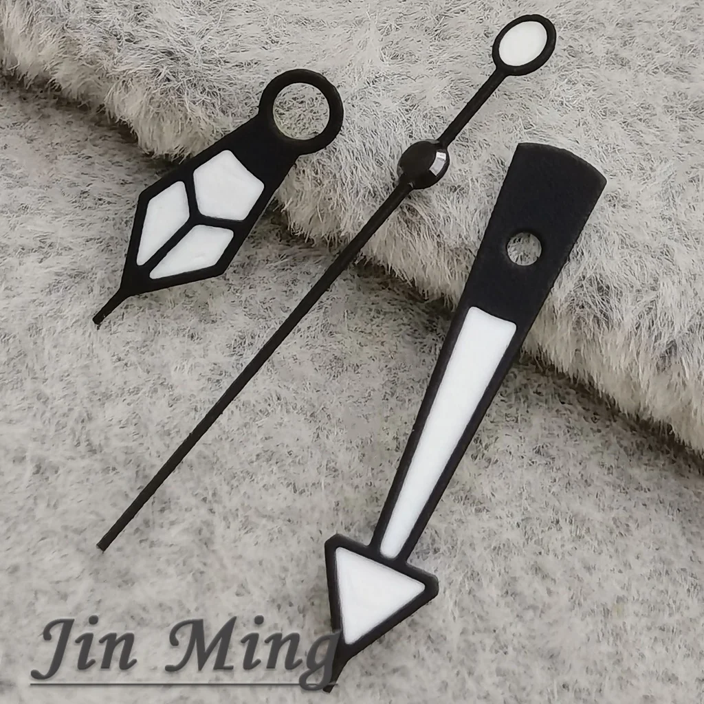 Premium Luminous Silver & Black Watch Hands - C3 Green Details