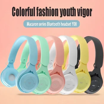 Y08 wireless Bluetooth earphones noise reduction wired Bluetooth earphones with cable MP3 players for children gifts 1
