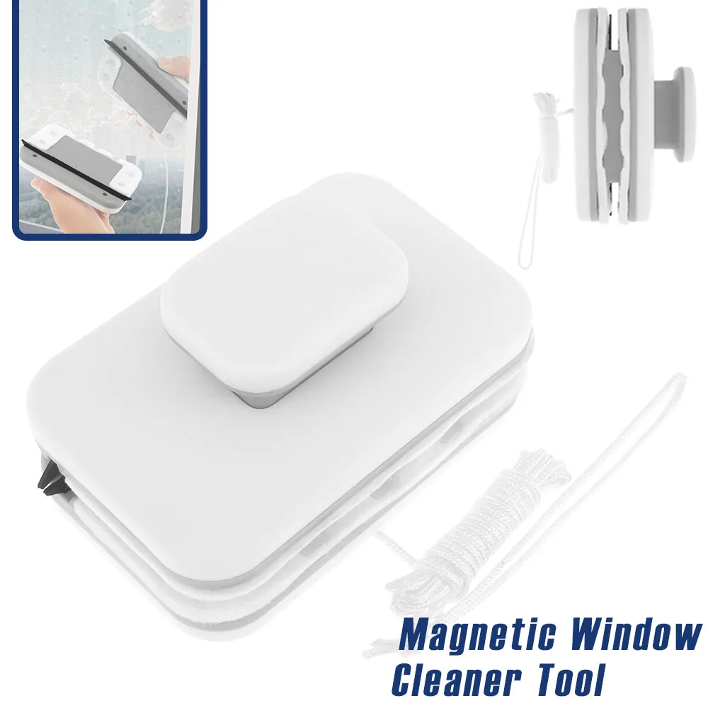 Magnetic Window Cleaner Tool Glass Wiper Wash Double Sided Cleaning Brush with Safety Cord New Home Magnetic Brush for High Rise