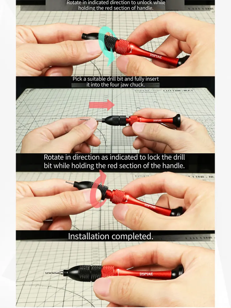 DSPIAE AT-SHD punching tool aluminum alloy precision hand drill set