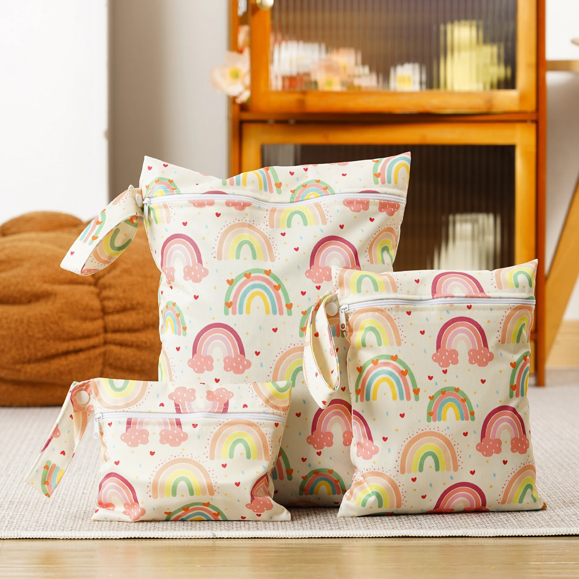 Elinfant 3-Piece Waterproof Wet/Dry Diaper Bag Set with Handle