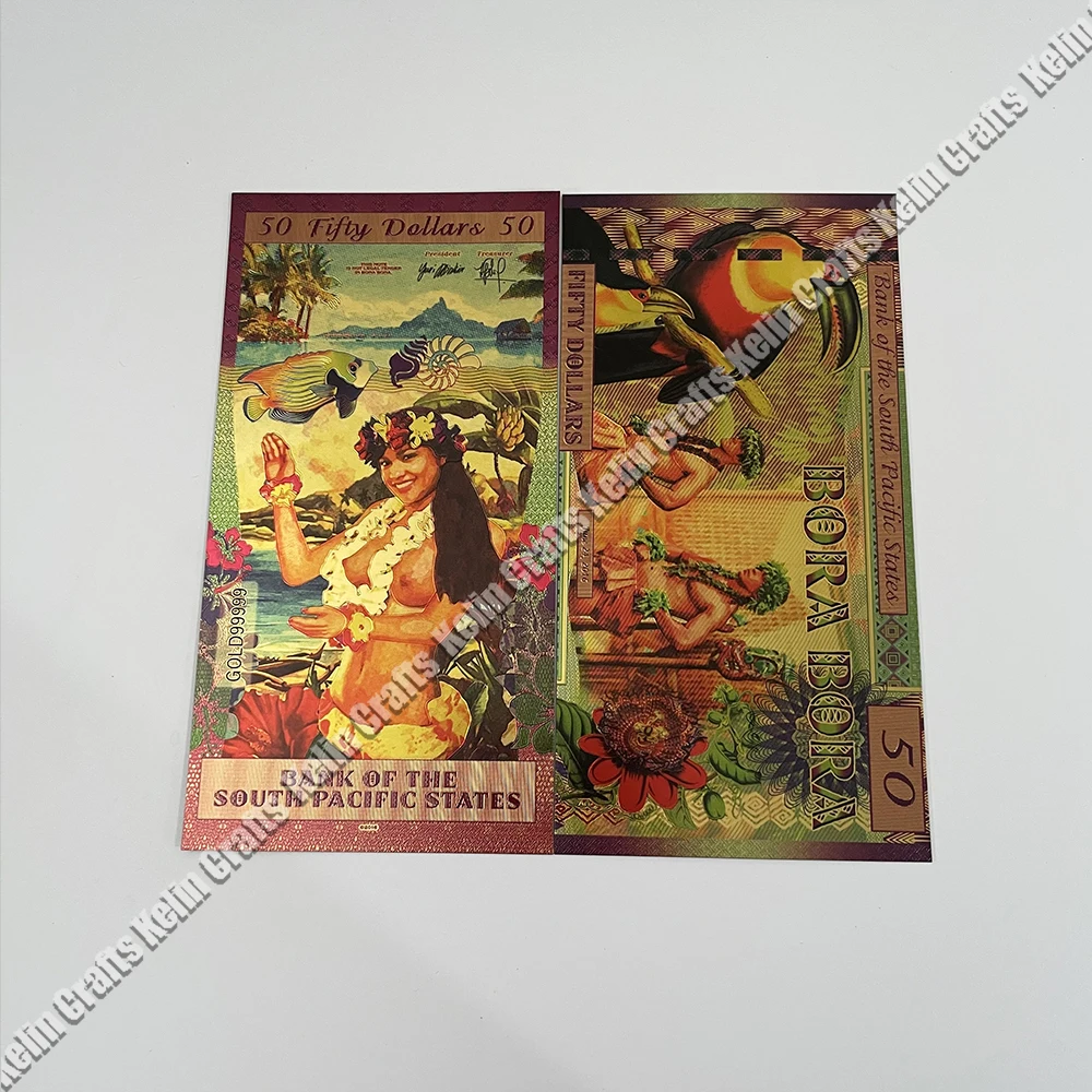 Gold99999bankofthesouthpacificstates50fiftydollarsplastic