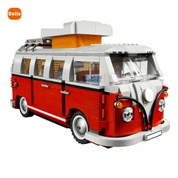 Voiture de camping Car Volkswagen T1, série technique, Van VW, modèle de voiture, blocs de construction compatibles 10220, bricolage de briques, jouets pour cadeau de noël 