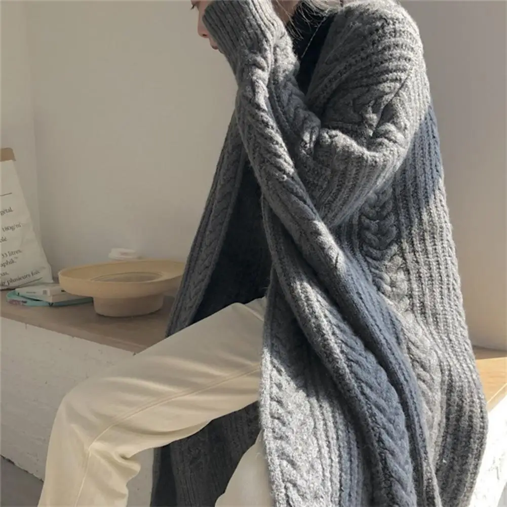 

Female Sweater Jacket Stylish Women's Twist Texture Sweater Coat Warm Open Front Cardigan for Autumn/winter for Streetwear