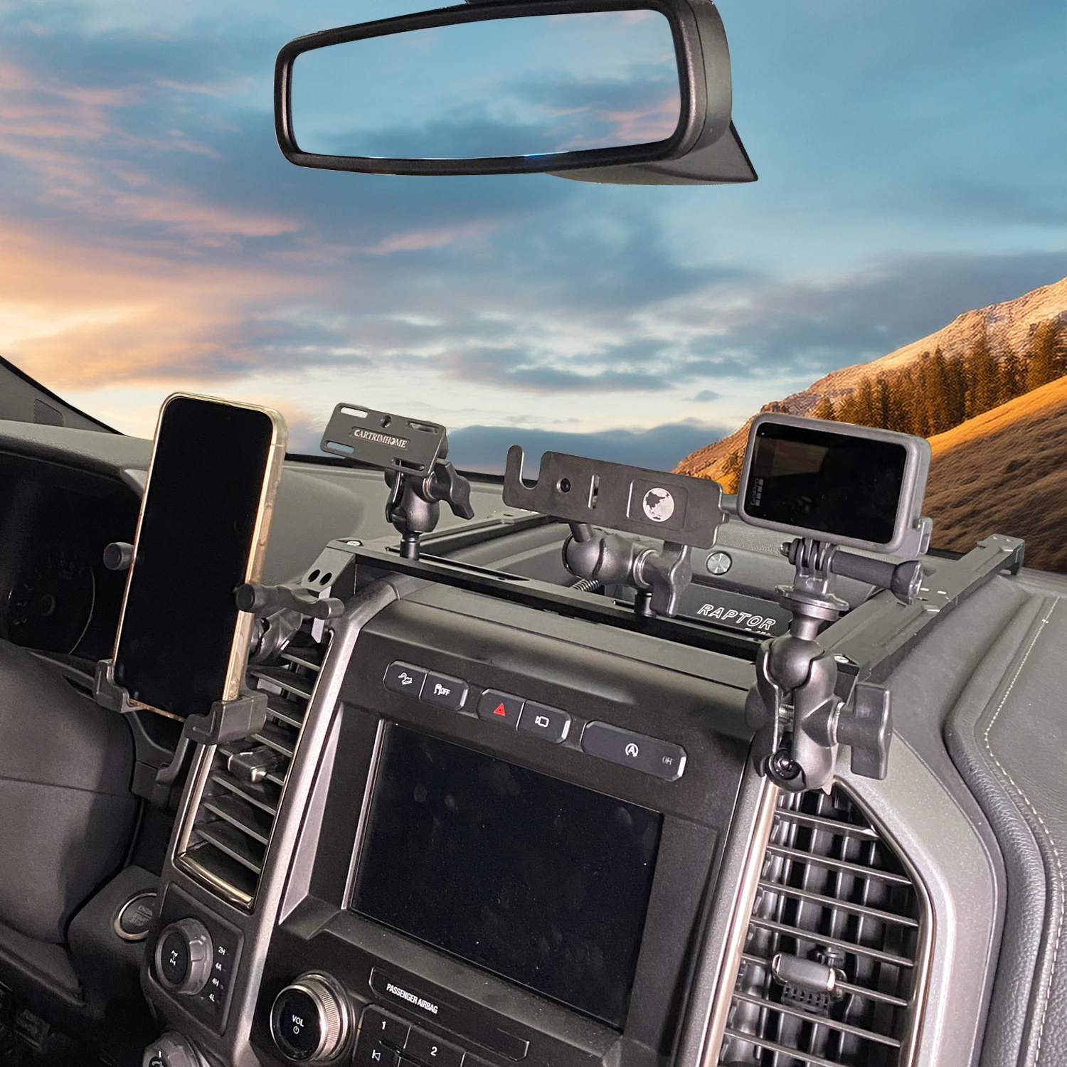 포드 F150 F-150 2015-2020 휴대폰 홀더 GPS 네비게이션 무전기 라디오 브래킷 오프로드 디지털 기기 대시 마운트
