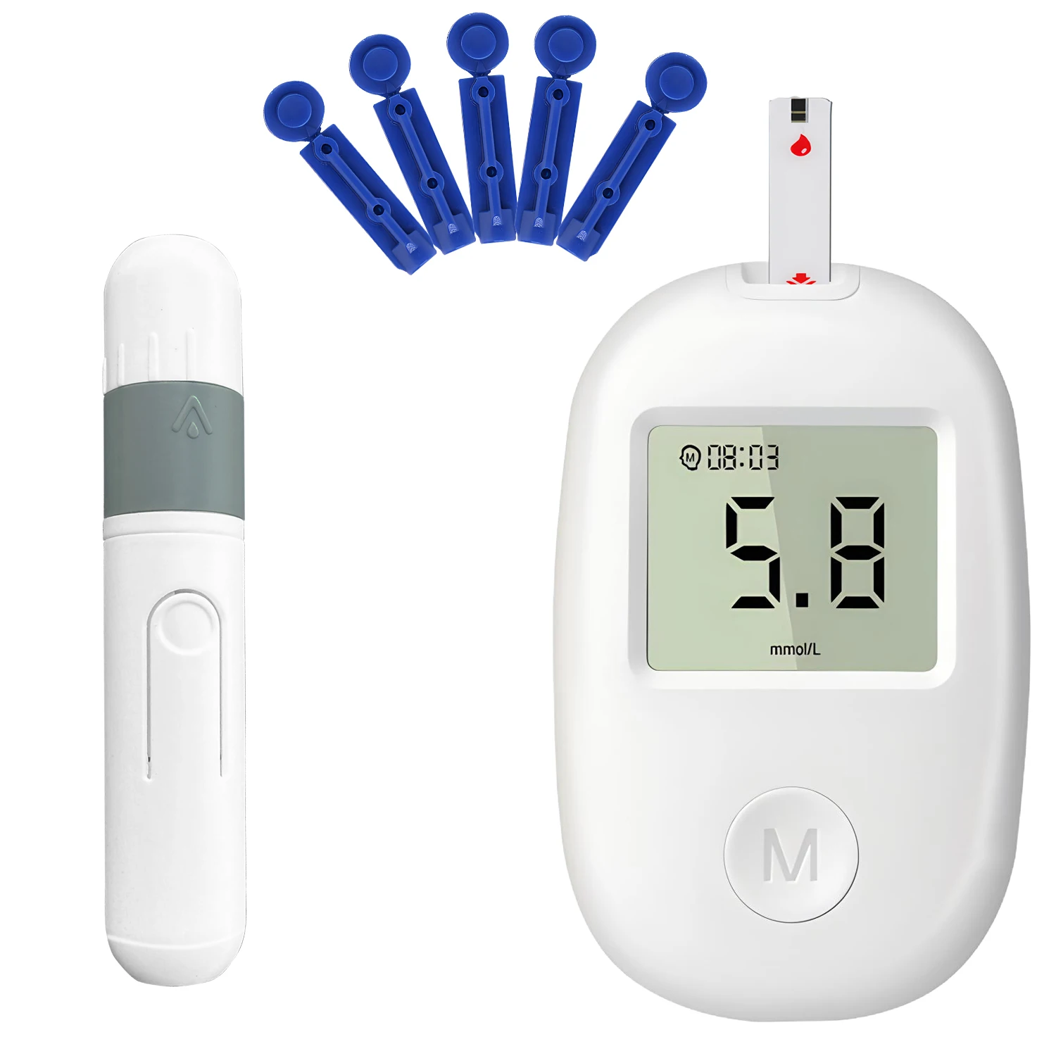 Blood Glucose Meter Kit 50pcs Test Strips Lancets for Diabetes Monitor Digital Glucometer Blood Sugar Meter 6