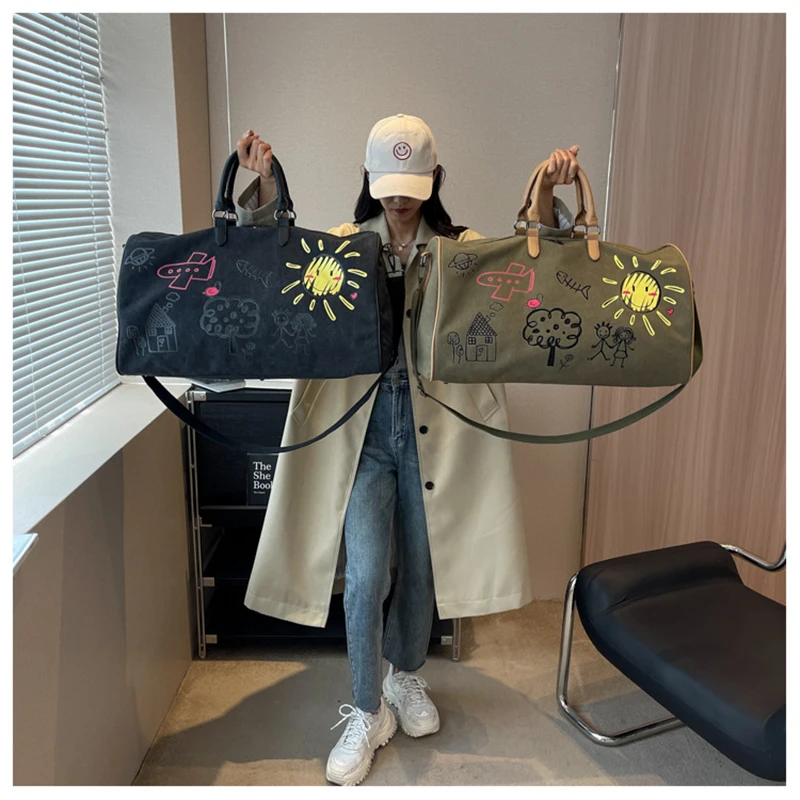 Gym Bag for Woman Graffiti Fitness Handbag Travel Duffle Valise Luggage Shoulder Sports Outdoor Pocket Weekend Crossbody Bag 3