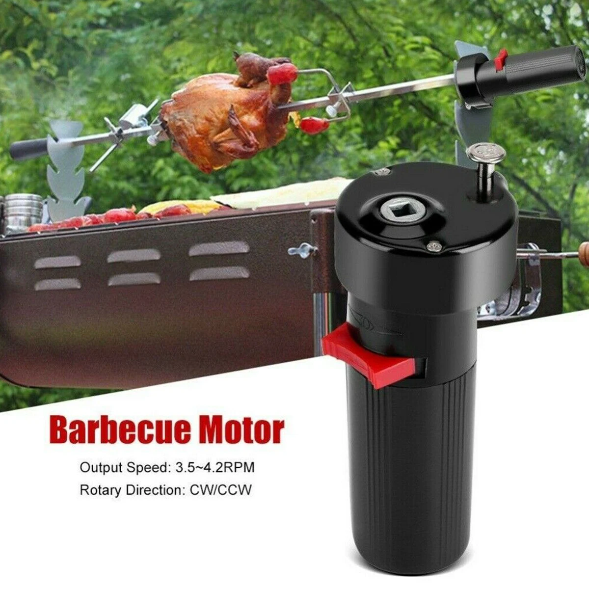 BBQ Rotator Motor or Rotary Fork Set Electric BBQ Rotisserie Grill Rod 1.5V D Size Barbecue Rotisserie Rotator Motor Durable