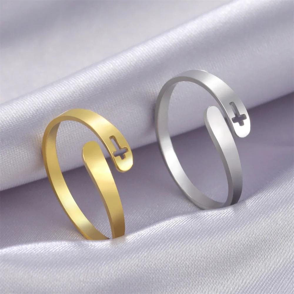 Katze Fingerringe offenes Design niedliche Blumen Kreuz Schneeflocke Mode Schmuck Ring für Frauen junges Mädchen Geschenk verstellbaren Tier Ring – Detail 7