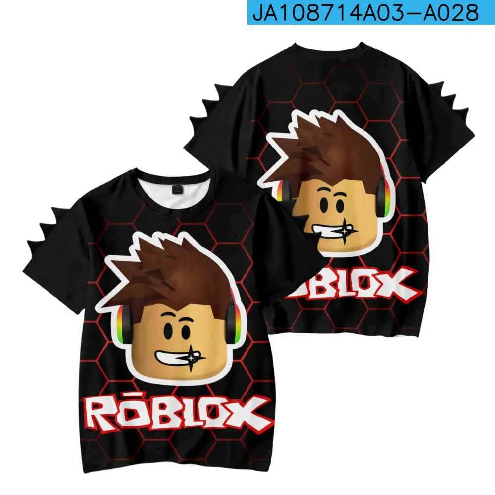 Summer 3D New Virtual World ROBLOX Short-sleeved Casual and Comfortable Children's Wear Cute Dinosaur Short-sleeved T-shirt 6