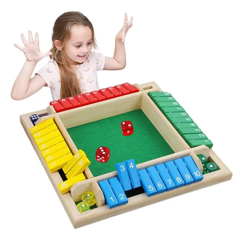 

Shut The Box Game 1-4 Players Large Wooden Board Game Classics Tabletop Version Games For Classroom Home Party Or Pub