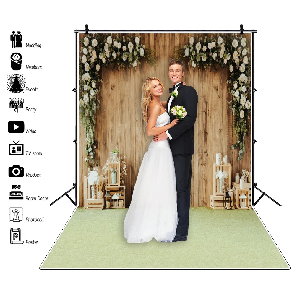 Wedding Party Backdrops Pink Spring Blossom Flowers Petal Branch Love Bridal Shower Scenic Photography Backgrounds Photo Studio