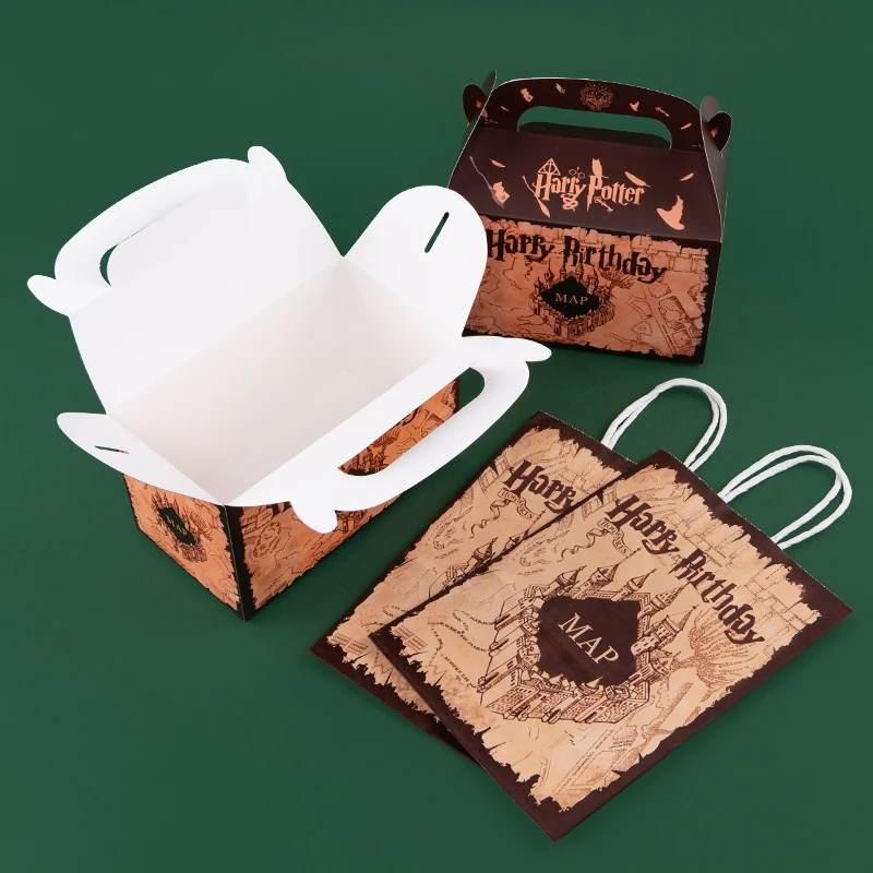 Birthday Gift Box and Bag Set – Marauder’s Map Inspired Party Favor Packaging for Candy... - SKU BGS17091 - UGI Packaging