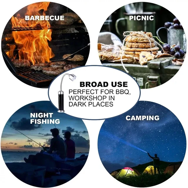 Mágneses Bbq Könnyű Grillező Faszén Tartozékok Hőálló Weber Grill Barbeque Led Világító Lámpa Kültéri Szerszámok - Image 5