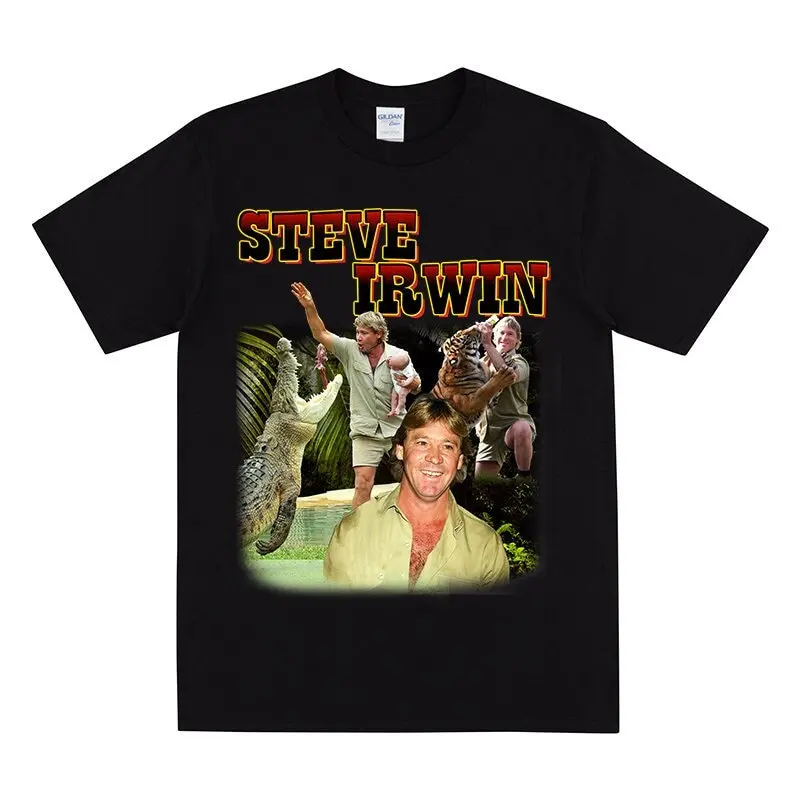 T-Shirt Steve Irwin Tema Animali Selvatici Australiani Fauna Selvatica