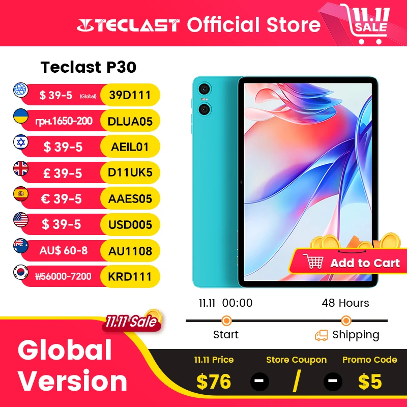 New Teclast P30 Tablet 10.1-inch Display TÜV Rheinland