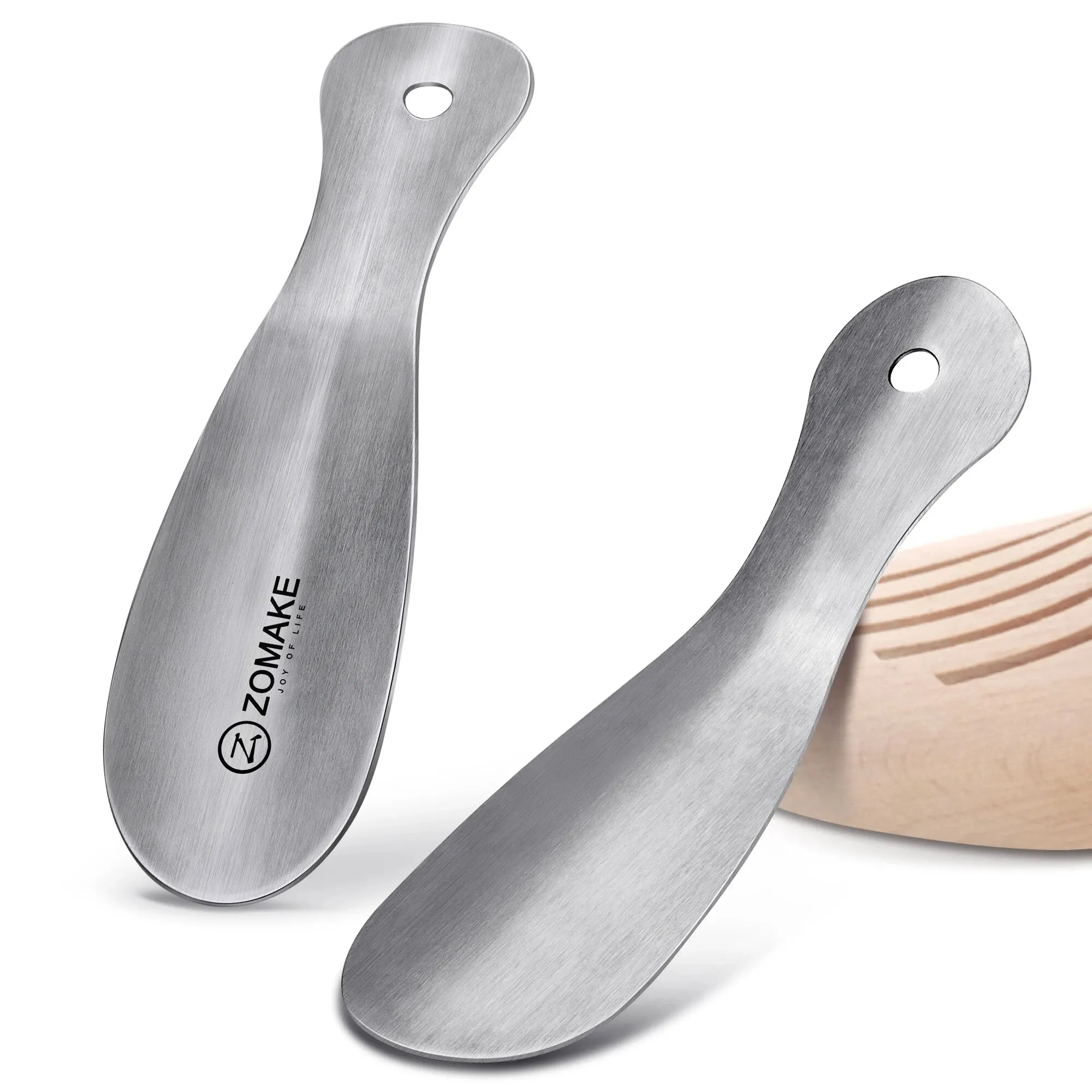 Calzascarpe In Metallo ZOMAKE - 9 Cm, Con Manico In Pelle E Portachiavi, Portatile - Foto 2