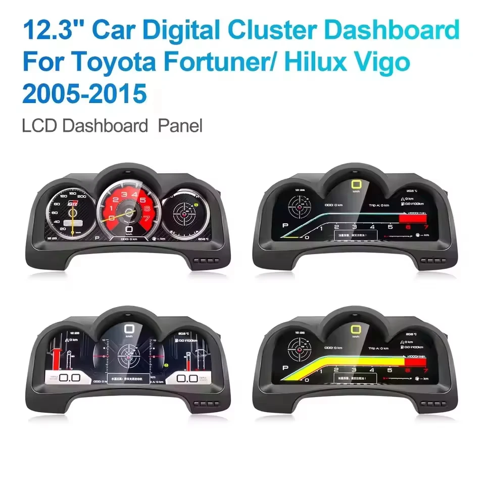 Panel de Instrumentos LCD para Toyota Hilux Fortuner 2005-2015, Cabina Virtual, Tablero Digital Linux, Velocímetros, Pantalla 1