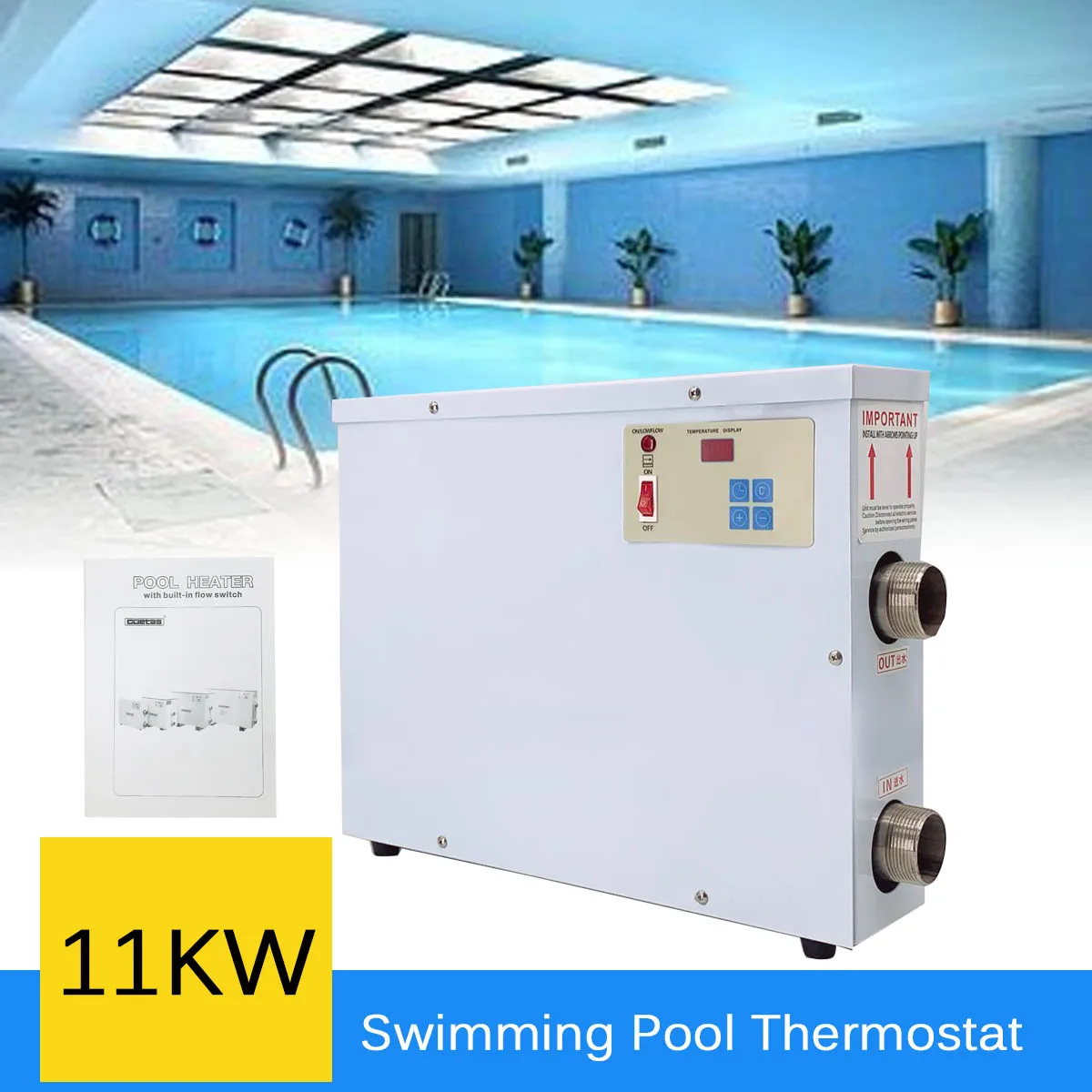11KW 220V/380V Electric Digital Water Heater Thermostat Swimming Pool