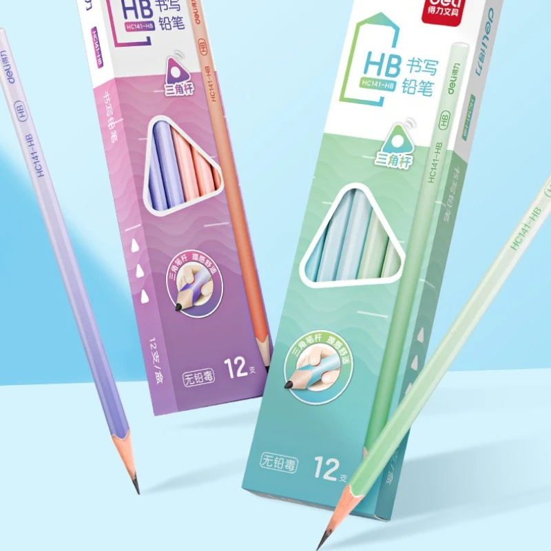 72pcs 어린이를위한 고품질 삼각형 연필 나무 연필 2B 미술 용품 ??그림 학생 쓰기 문구 귀여운 학교 용품